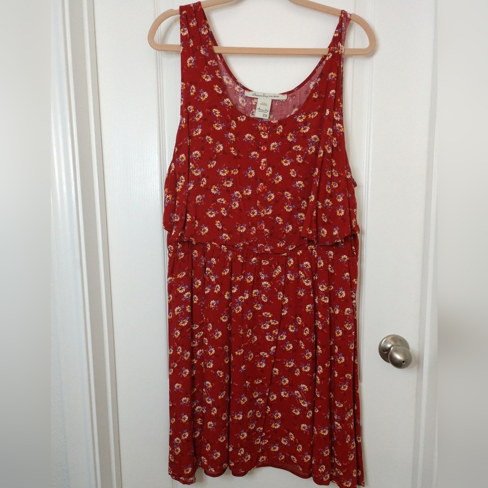 Casual Dress, American Rag, Red Floral